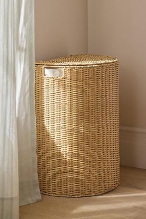 Anthropologie Wicker Half Moon Hamper