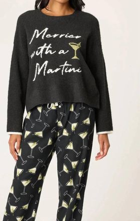 PJ Salvage Merrier With A Martini Sweater In Black