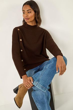 Roman Side Buttoned Knit Jumper