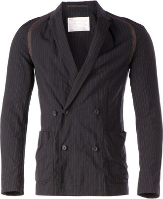Kolor double breasted pinstripe blazer - men - Nylon/Polyester - 1 - Blue