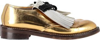Marni Pre-owned Womens Fringed Oxford in Gold Patent Leather - Size EU 39