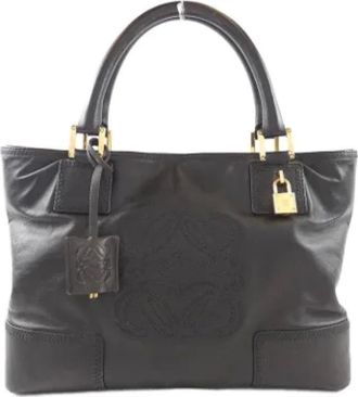 Loewe Pre-owned Handbags, female, Black, Size: ONE SIZE Pre-owned Leather handbags