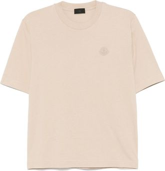 Moncler T-shirt met logopatch - Beige