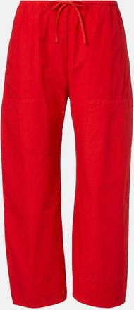 Leset Kyoto cropped cotton wide-leg pants