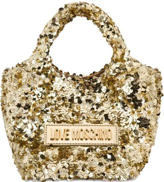 Love Moschino Borsa tote con paillettes - Giallo