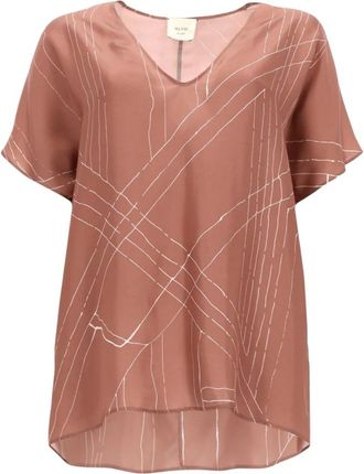 Alysi T&uacute;nica Estampada Abstracta con Cuello en V - Blouses & Shirts - Mujer - Beige - S