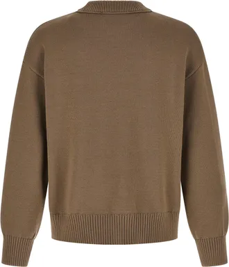Ami Intarsia Logo Sweater - Taupe