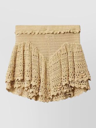 Isabel Marant crochet mini skirt beaded ruffled hem