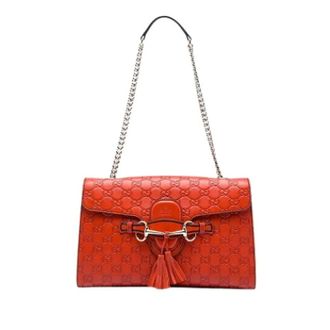 Gucci Pre-owned Emily Schoudertas - Dames - Pre-owned - Oranje - Maat: ONE Size Leer