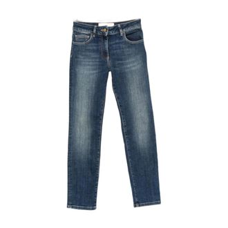 Elisabetta Franchi Jeans, Dames, Blauw, W28, Straight Jeans
