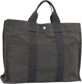 Herm&egrave;s Pre-owned Vintage Canvas Tote Bag - Dames - Vintage Shopper - Grijs - ONE Size - Vintage