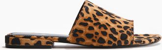 H&M Ledersandalen - Beige/Leoparden-Imitat