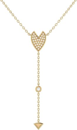 LuvMyJewelry Raindrop Drip Sterling Silver Diamond Y Necklace