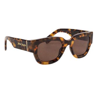 Palm Angels Heren Monterey Rechthoekige Zonnebril (Havana Bruin)