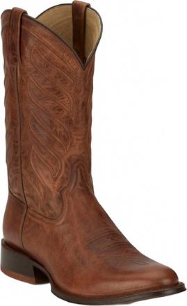 Tony Lama Mens Lenado Goat Dress Boot - Medium In Tawny