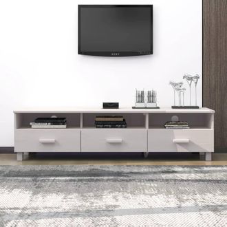 Berkfield Home TV Cabinet HAMAR White 158x40x40 cm Solid Wood Pine | Size: 158 x 40 x 40 cm