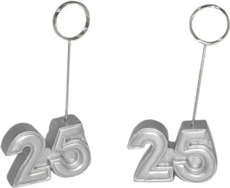 Trade Shop Trade Shop - Segnaposto 25 Argento 12 Pezzi Segna Posto Clip Portafoto Segnatavola Matrimonio
