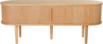 Miliboo Mueble Tv Vintage Madera Clara Roble Con Almacenaje 2 Puertas Correderas L138 Cm Epic