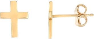 Tresorra 14K Yellow Gold Cross Stud Earrings
