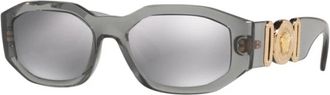 Versace Medusa Biggie Zonnebril - Heren - Zonnebrillen - Grijs - 53 MM - Nylon - Accessoires