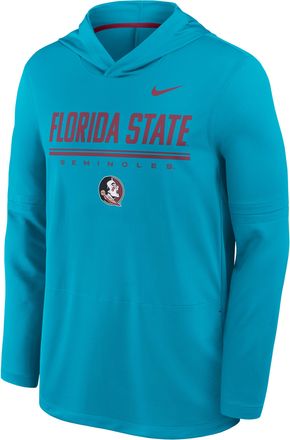 Nike Florida State Sideline Nike Mens Dri-FIT College Long-Sleeve Hooded Top in Blue | 03B90CSEFTN-594