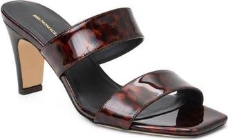 Bruno Magli Vezza Embossed Slide Sandal in Tortoise Patent at Nordstrom, Size 10.5