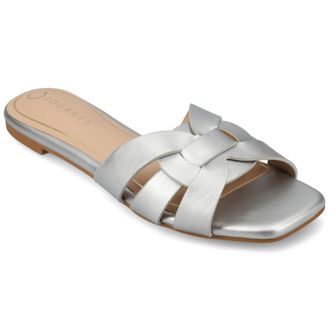 Journee Collection Womens Arrina Wide Width Flat Sandals