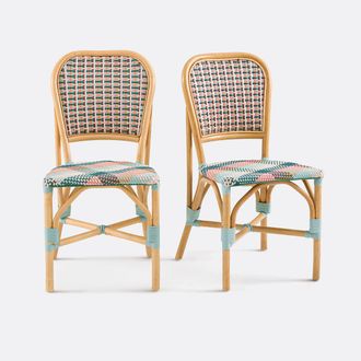 La Redoute Interieurs Set van 2 geweven stoelen in ruitmotief, Musette