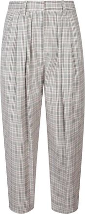 Isabel Marant Broeken, Dames, Veelkleurig, XS, Geplooide broek met ruitpatroon