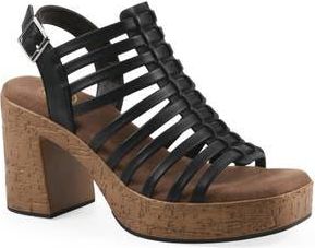 White Mountain Barbea Platform Sandal in Black/Burn/Smooth at Nordstrom Rack, Size 6.5