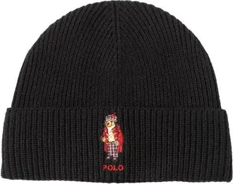 Polo Ralph Lauren Holiday Bear Beanie in Polo Black at Nordstrom