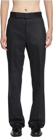 Tom Ford Broeken, Heren, Grijs, M, Wol, Visgraatstreep Wol Pantalon