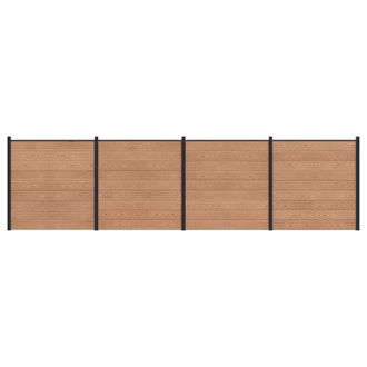 vidaXL Panel De Valla 4 Pcs Wpc Y Aluminio Marr&oacute;n Vidaxl