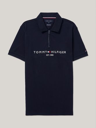 Tommy Hilfiger Mens Regular Fit Logo Polo - Blue - S