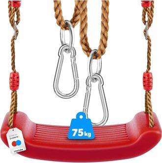 OEM Columpio De Exterior, Columpio De Jard&iacute;n Para Zona De Juegos Exterior O Interior Para Ni&ntilde;os Y Adultos Con Cuerda Y Mosquetones Y Superficie Antidesliz