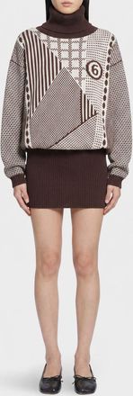 Maison Margiela Mini abito a dolcevita in maglia di lana con logo jacquard