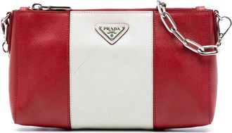 Prada 2000-2013 Bicolor Saffiano Lux crossbody bag - Rosso