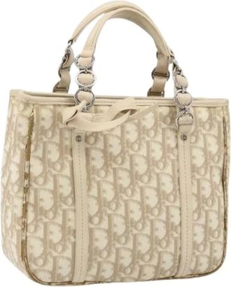 Dior Pre-owned Handbags, female, Beige, Size: ONE SIZE Pre-owned PVC Trotter Hand Bag
