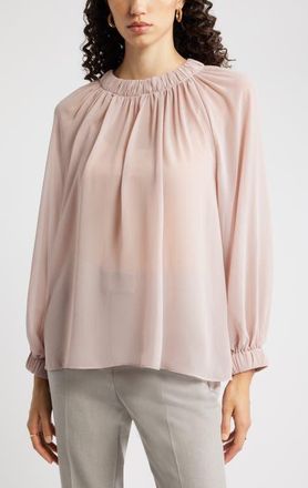 Nordstrom Flowy Chiffon Top in Pink Adobe at Nordstrom, Size Xx-Small