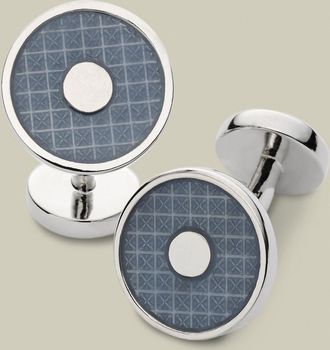 CHARLES TYRWHITT Enamel Round Cufflinks - Light Blue by Charles Tyrwhitt