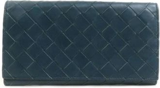 Bottega Veneta Pre-owned Stoffen Portemonnee - unisex - Vintage Accessoires - Blauw - ONE Size - Vintage