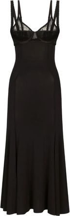 Dolce & Gabbana DNA organza godet dress - women - Cotton/Viscose/Polyamide/Silk/Elastane - 40 - Black