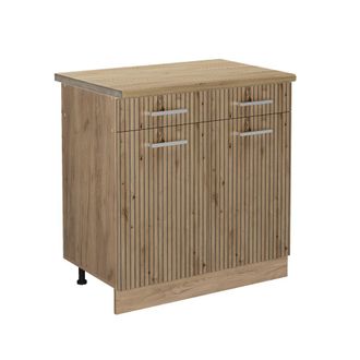 Vicco Mueble Bajo De Cocina R-line, Roble Artesanal, 80 Cm, Et Roble