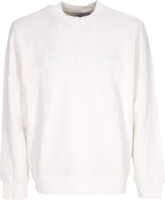 Carhartt Work in Progress Gewaxte Crewneck Sweatshirt - Heren - Sweatshirts - Wit - XL - Katoen - Hoodies & sweatvesten