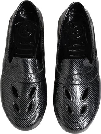 Dolce & Gabbana Mens Black Rubber Slides Low Top Sneakers Shoes Tb+tu