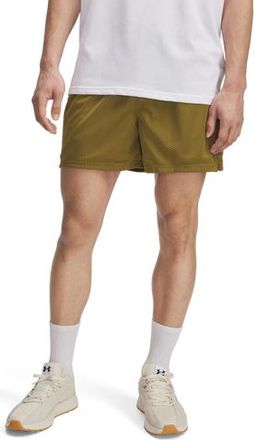 Under Armour Mens Essential Mesh Shorts - Canteen Green/White Size XXL