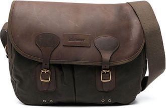Barbour leather messenger bag - men - Cotton/Polyester/Cotton/Calf Leather - One Size - Green