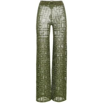 GCDS Monogram Macram&eacute; Broek - Dames - Wijde Broeken - Veelkleurig - XS - Broeken