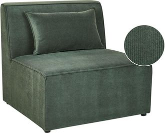 Beliani 1-Seat Section LEMVIG Corduroy Dark Green