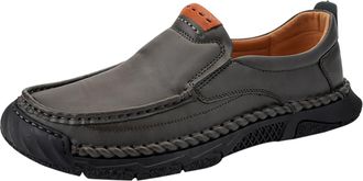 Generic Mens Slip-On Leather Loafers Low Cut Flat Moccasins Winter Autumn Casual Shoes Easy Wear Sneakers Non-Slip Work Shoe Business Daily Walking Footwear (